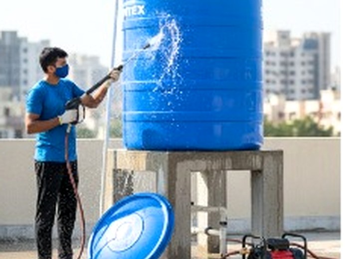 Water tank cleaning and waterproofing work